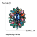 Oval Gem Floral Cluster Brooch in 6 Color Options for Jackets and Scarves view 6