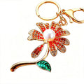 Pearl Center Daisy Keychains With Color and Braided Wrist Strap Options view 5
