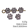 Paw Print Small Hole Metal Spacer Beads in Two Finishes view 5