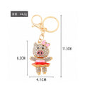 Rhinestone Bow Pig Keychain Metal Cartoon Animal Bag Charm view 5