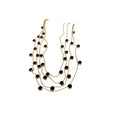 Gold Multi Layer Round Crystal Station Necklace Six Colors view 5