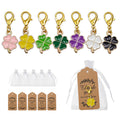 Enamel Four Leaf Clover Charm Gold Lobster Clasp Seven Colors view 1