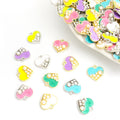 Pastel Enamel Heart Charms with Pearl Accents in Six Colors view 1