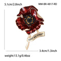 Red Enamel Poppy Brooch With Lest We Forget Banner view 5