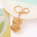 Rhinestone Enamel Owl Keychain Metal Cartoon Bird Bag Charm view 4