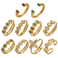 Crystal Open Ring Collection in Gold and Silver Tone Styles view 5