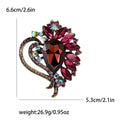 Heart Crystal Leaf Brooch with Faceted Stones for Jackets and Scarves view 6