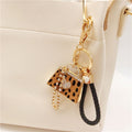 Leopard and Jeweled Leather Handbag Keychains in Twelve Options view 12