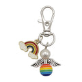 Rainbow Angel Pearl Ball Keychain Lobster Clasp Charm view 5