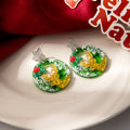 Four Christmas Tree Mitten and Reindeer Novelty Stud Earrings view 9