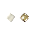 Asymmetric Cream Enamel Gold Square Cushion Stud Earrings view 5
