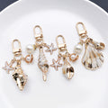 Gold Tone Shell Starfish and Pearl-Look Clasp Charms for Accessory Making view 2