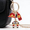 Firefighter Metal Keychains With Fire Truck And Equipment Charms view 4