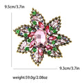 Large Layered Crystal Flower Brooch in Six Color Variations view 9