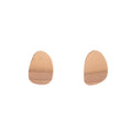 Brushed Gold Tone Rounded Oval Statement Stud Earrings view 5
