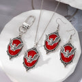 Silver Tone Bat Cameo Keychain Necklace and Earring Options view 2