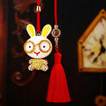 Jeweled Glasses Rabbit Car Hangers in Six Colors with Red Tassels view 8