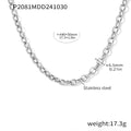 Rhinestone Donut Pendant Necklace Earring Chain Jewelry Set view 6