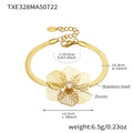 Hollow Flower Zircon Necklace Bracelet Earrings Ring Set view 6