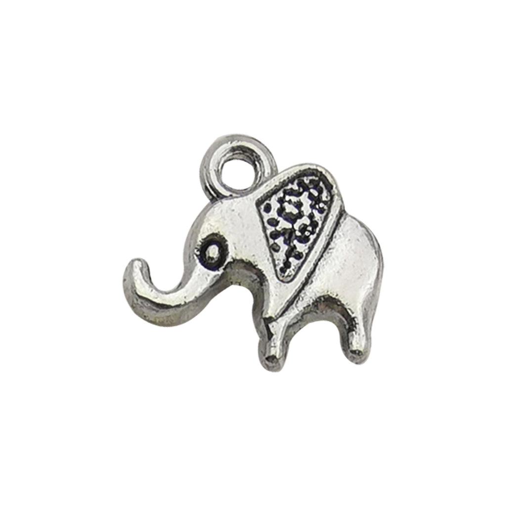 Vintage Zinc Alloy Elephant Head Hollow Animal Charm Pendant for DIY Bracelet Necklace