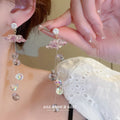Purple Floral Crystal Drop Earrings For Women Jewelry view 2