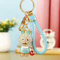 Jeweled Happy Lantern Rabbit Keychains in Four Pictured Colors view 4