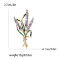 Three Stem Wheat Crystal Brooch in Three Colorways view 5