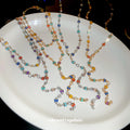 Multicolor Crystal Y Necklace in Polished Mixed Media Design view 2