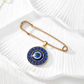 Gold Tone Rhinestone Evil Eye Safety Pin Brooches in Nine Designs view 12