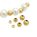 Round Bead Matte Gold-Tone Spacer Bead Metal Beads with 8 Listed Options view 5