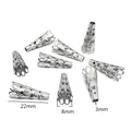 Silver Tone Teardrop and Trumpet Shaped Bead End Caps view 2