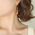 Irregular Teardrop Hook Geometric Earrings Gold Steel view 3