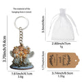 Three Candle Angels Stars Printed Wood Keychain Split Ring view 2