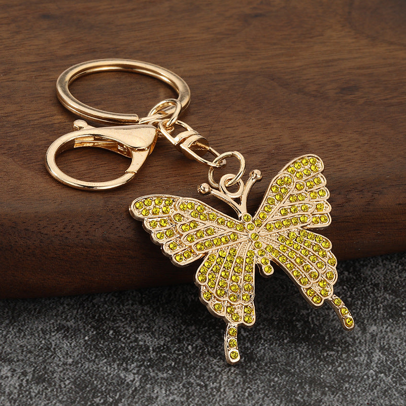 Colorful Butterfly Rhinestone Keychain Bag Charm