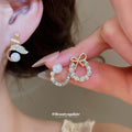 Gold Pearl Rhinestone Mixed Stud Earring Set Eighteen view 4