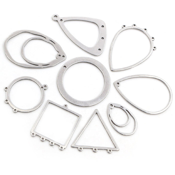 Geometric Multi Loop Pendant Connectors in Ten Shapes