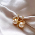 Crystal Swirl Pearl Style Stud Earrings with Metal Settings view 3