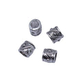 Engraved Round Large-Hole Spacer Bead in Antique Silver Tone view 4