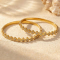 Thin Zircon Teardrop Clover Cross Bangle Gold Steel view 2