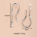 Gold and Silver Tone Long Twisted Wire Drop Earrings view 4