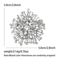 Round Crystal Branch Flower Brooch in 4 Color Options view 5