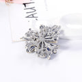 Blue Silver Tone Flower Crystal Two Designs Metal Brooch Pin 5.2 cm 5.2 cm view 4