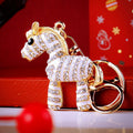 Crystal Zebra, Deer and Horse Keychains with Colorful Straps view 6