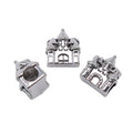 Dimensional Castle Large-Hole Antique Silver Metal Bead view 3
