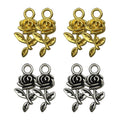 Gold-Tone Rose Metal Charms with 2 Listed Options for Jewelry Making view 1