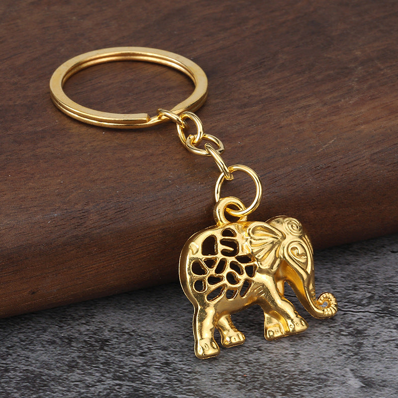 Simple Elephant Metal Keychain, Cute Animal Bag Charm Pendant Accessory