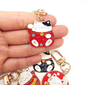 Gold Tone Maneki-Neko Enamel Keychains Lobster Clasp Three Styles view 4