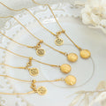 Gold Slider Necklace Dual Disc Xi Fu Character Pendants view 2