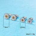 Daisy Stud Earrings in Small and Large Sizes with Clear Crystal Details view 5