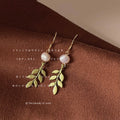 Pearl Enamel Flower Rose Leaf Bow Stud Drop Earrings Collection view 8